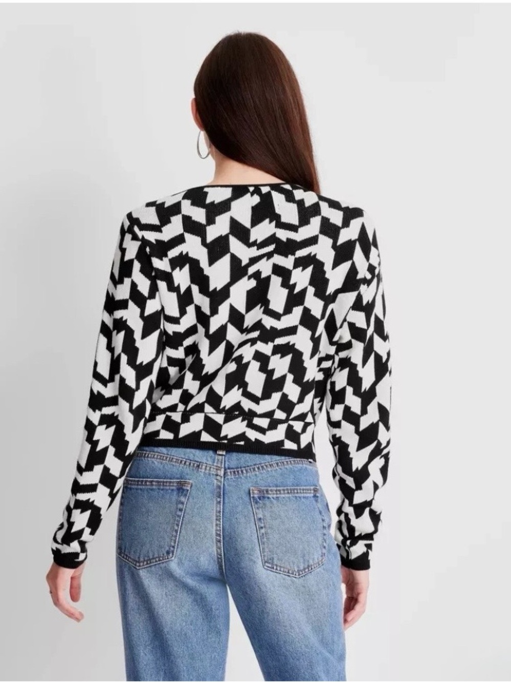 Future Collective Kahlana Barfield Brown - Asymmetrical Pullover Crop Sweater - Picture 3 of 9